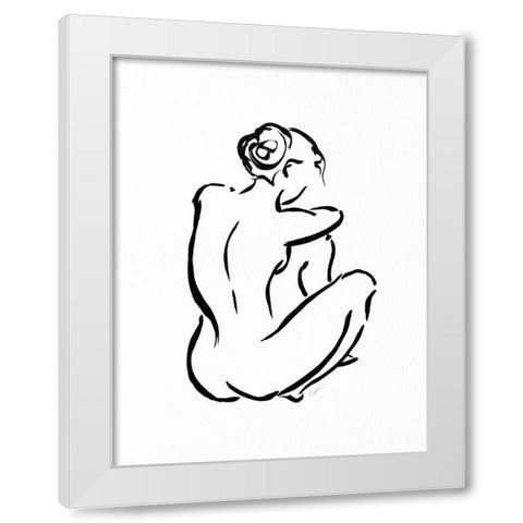 Gestural Figure Study Back White Modern Wood Framed Art Print by Taylor, Evangeline