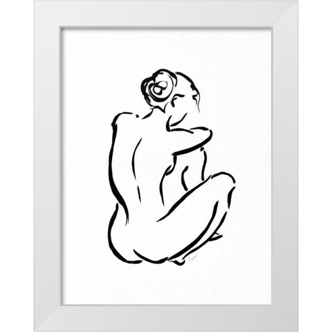 Gestural Figure Study Back White Modern Wood Framed Art Print by Taylor, Evangeline