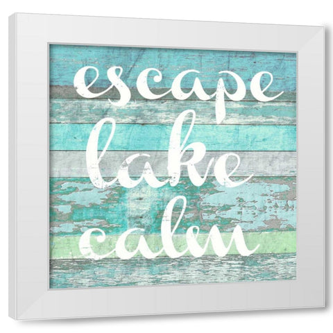 lake words 1 White Modern Wood Framed Art Print by Taylor, Evangeline