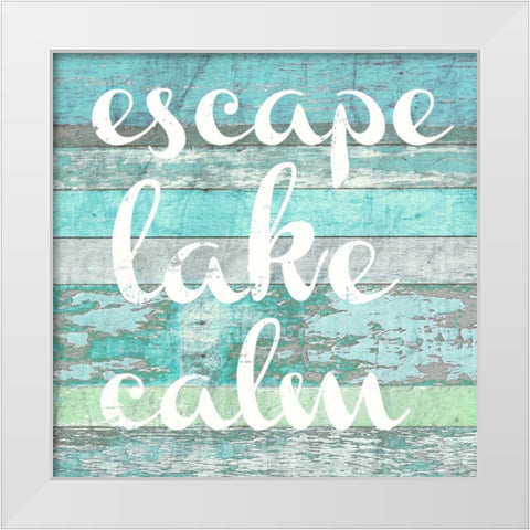 lake words 1 White Modern Wood Framed Art Print by Taylor, Evangeline