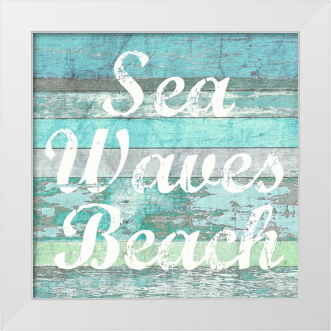 Sea Waves Beach White Modern Wood Framed Art Print by Taylor, Evangeline