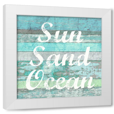 Sun Sand Ocean White Modern Wood Framed Art Print by Taylor, Evangeline