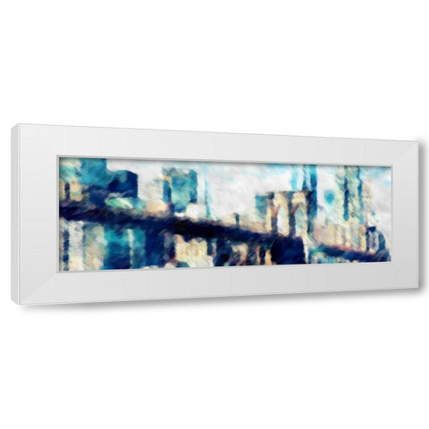 City Blue Impression White Modern Wood Framed Art Print by Taylor, Evangeline