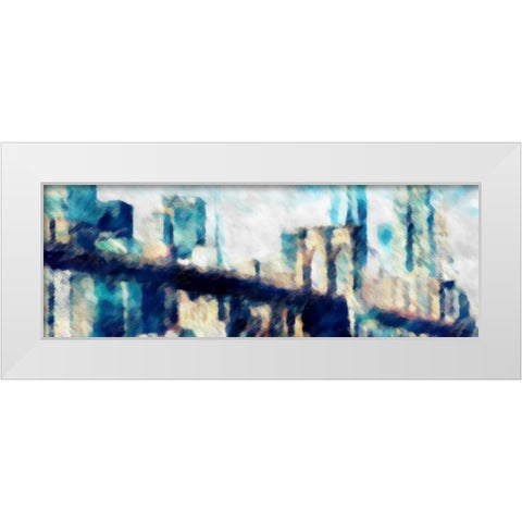 City Blue Impression White Modern Wood Framed Art Print by Taylor, Evangeline