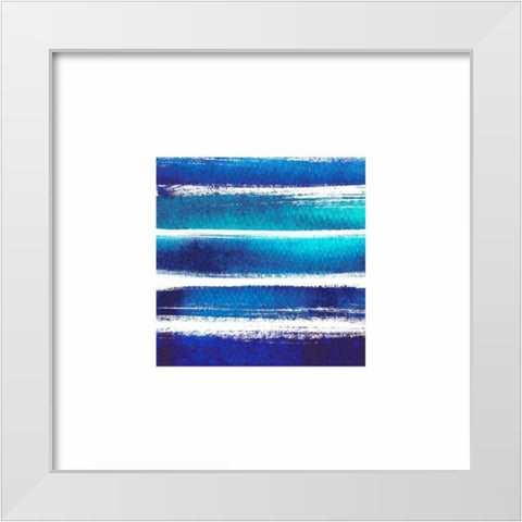 Horizintal Blues White Modern Wood Framed Art Print by Taylor, Evangeline