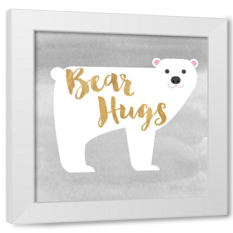 Bear Hugs White Modern Wood Framed Art Print by Taylor, Evangeline