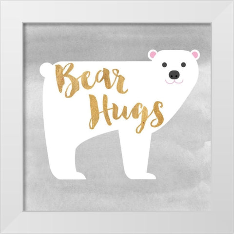 Bear Hugs White Modern Wood Framed Art Print by Taylor, Evangeline