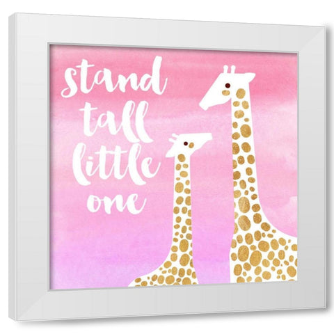 Stand Tall Pink White Modern Wood Framed Art Print by Taylor, Evangeline