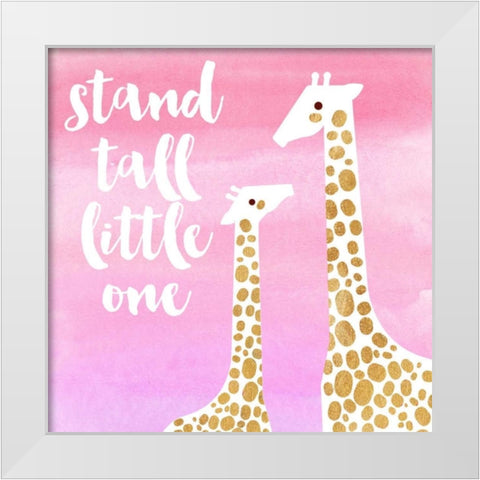 Stand Tall Pink White Modern Wood Framed Art Print by Taylor, Evangeline