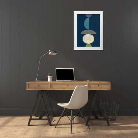 Modern Ellipse 2 White Modern Wood Framed Art Print by Taylor, Evangeline