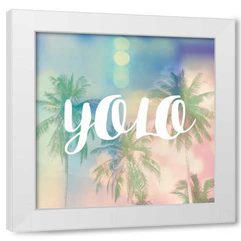 YOLO White Modern Wood Framed Art Print by Taylor, Evangeline