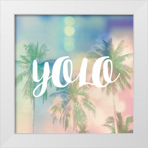 YOLO White Modern Wood Framed Art Print by Taylor, Evangeline