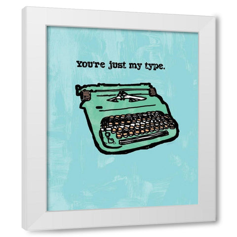 JUST MY TYPE INK SKETCH White Modern Wood Framed Art Print by Valentina, Valentina