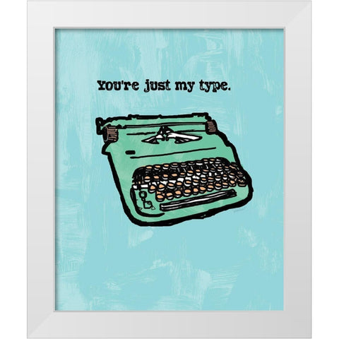 JUST MY TYPE INK SKETCH White Modern Wood Framed Art Print by Valentina, Valentina