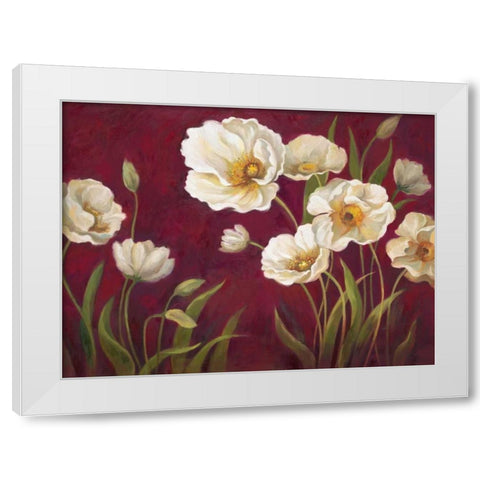 Harmony Poppies White Modern Wood Framed Art Print by Art Atelier Alliance