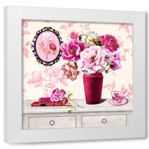 Parisian In Pink 2 White Modern Wood Framed Art Print by Art Atelier Alliance