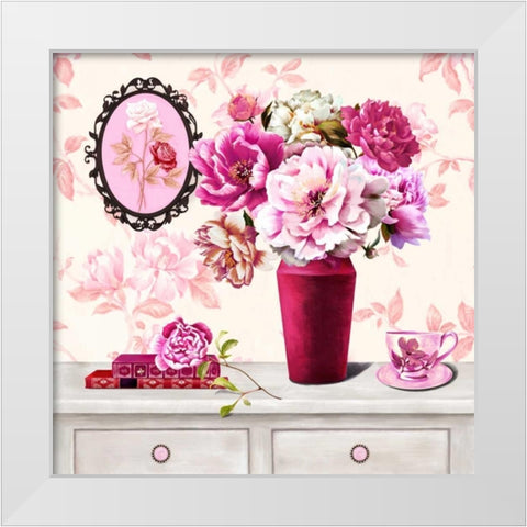 Parisian In Pink 2 White Modern Wood Framed Art Print by Art Atelier Alliance