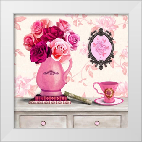 Parisian In Pink 3 White Modern Wood Framed Art Print by Art Atelier Alliance