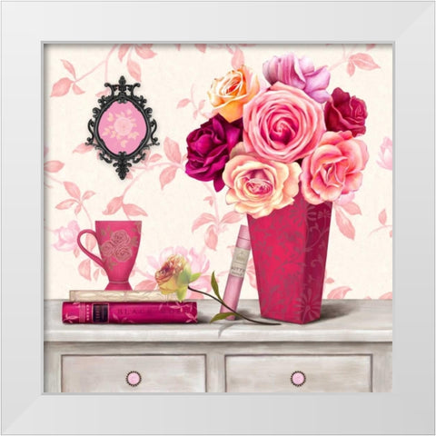 Parisian In Pink 4 White Modern Wood Framed Art Print by Art Atelier Alliance