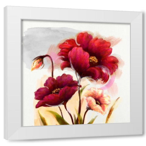Floral Adagio White Modern Wood Framed Art Print by Art Atelier Alliance