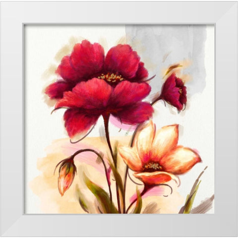 Floral Allegro White Modern Wood Framed Art Print by Art Atelier Alliance