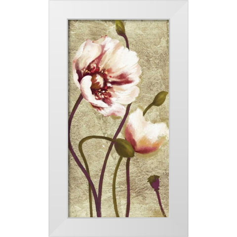 Dancing Poppies 1 White Modern Wood Framed Art Print by Art Atelier Alliance