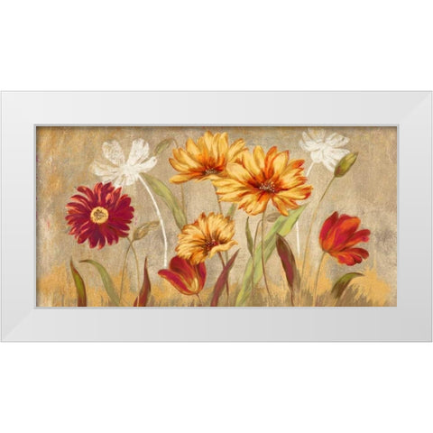 Shades Of Autumn White Modern Wood Framed Art Print by Art Atelier Alliance