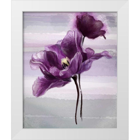 Ethereal Tulip White Modern Wood Framed Art Print by Art Atelier Alliance