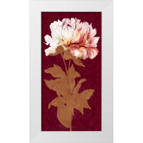 Blushing Peony Spice 1 White Modern Wood Framed Art Print by Art Atelier Alliance
