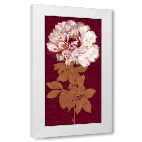 Blushing Peony Spice 2 White Modern Wood Framed Art Print by Art Atelier Alliance