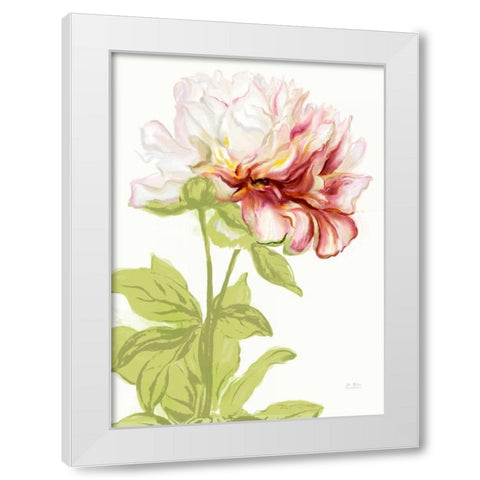 Blushing Peony 1 White Modern Wood Framed Art Print by Art Atelier Alliance