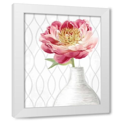 Designer Peony 2 White Modern Wood Framed Art Print by Art Atelier Alliance