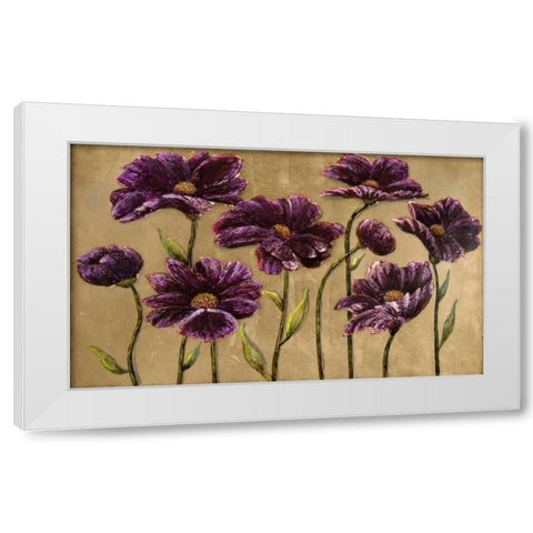 Plum Bliss Handpainted Canvas White Modern Wood Framed Art Print by Art Atelier Alliance