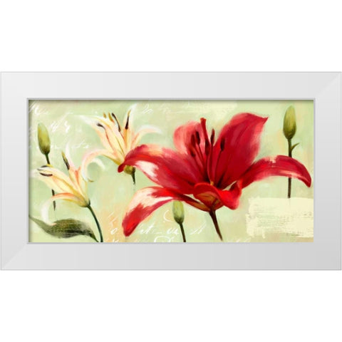 Bursting Lilies Garden 2 White Modern Wood Framed Art Print by Art Atelier Alliance