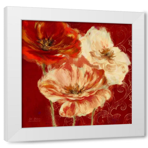 Eastern Poppies 1 White Modern Wood Framed Art Print by Art Atelier Alliance
