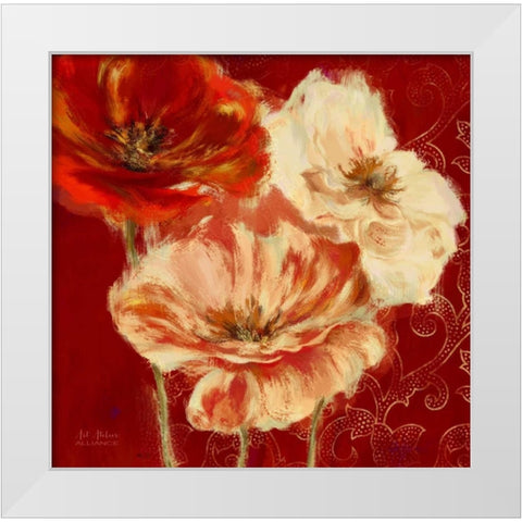 Eastern Poppies 1 White Modern Wood Framed Art Print by Art Atelier Alliance