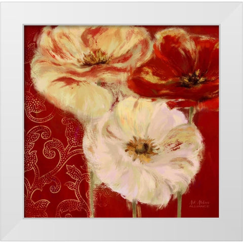 Eastern Poppies 2 White Modern Wood Framed Art Print by Art Atelier Alliance