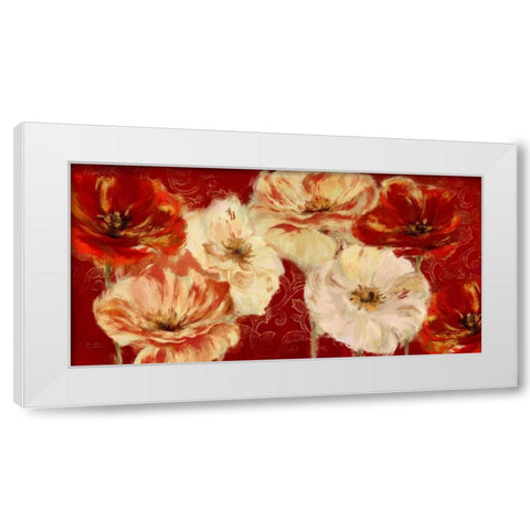 Imperial Poppies White Modern Wood Framed Art Print by Art Atelier Alliance