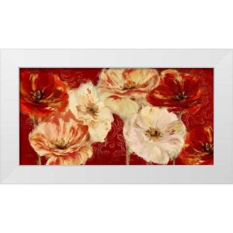 Imperial Poppies White Modern Wood Framed Art Print by Art Atelier Alliance