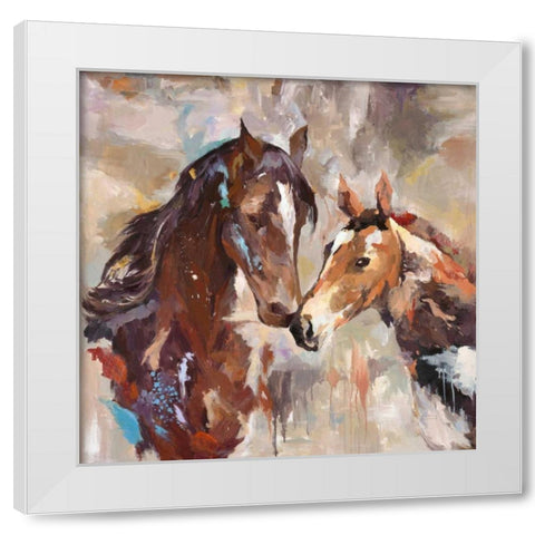 2 Horse White Modern Wood Framed Art Print by Art Atelier Alliance