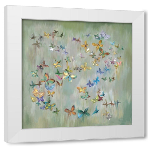 Butterfly Circle 2 White Modern Wood Framed Art Print by Art Atelier Alliance