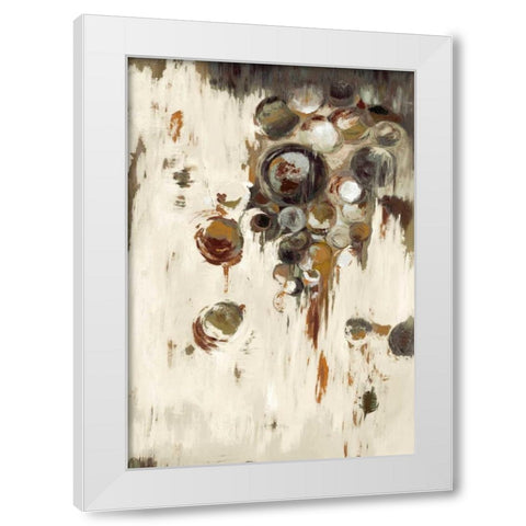 Circles in Brown White Modern Wood Framed Art Print by Art Atelier Alliance