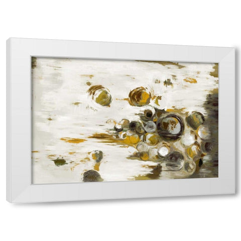 Subdued Circles White Modern Wood Framed Art Print by Art Atelier Alliance