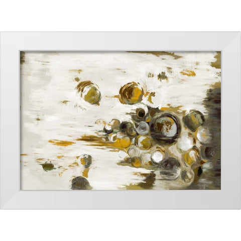 Subdued Circles White Modern Wood Framed Art Print by Art Atelier Alliance