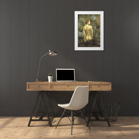 Nude 2 White Modern Wood Framed Art Print by Art Atelier Alliance
