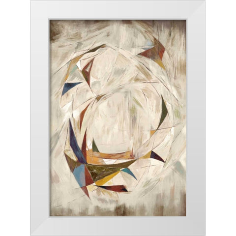 Triangle Circle on Cream White Modern Wood Framed Art Print by Art Atelier Alliance