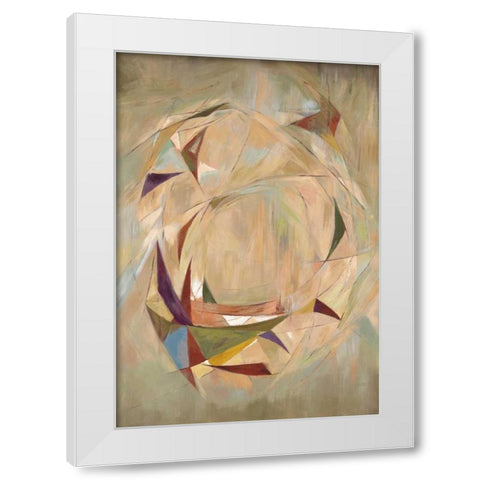 Triangle Circle White Modern Wood Framed Art Print by Art Atelier Alliance