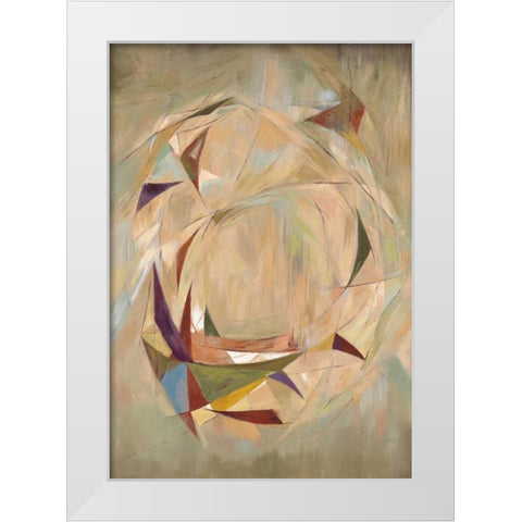 Triangle Circle White Modern Wood Framed Art Print by Art Atelier Alliance