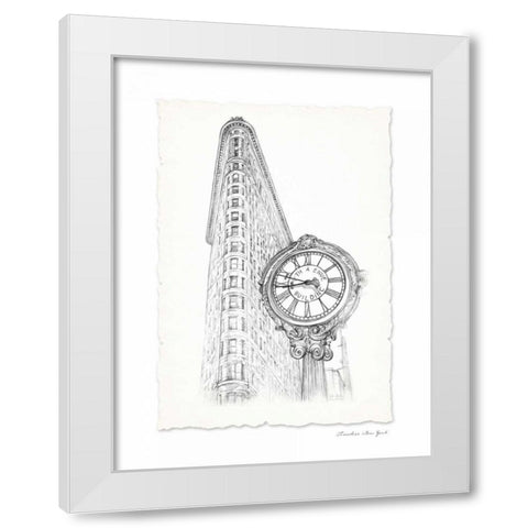 New York Sketch Pen and Ink White Modern Wood Framed Art Print by Art Atelier Alliance