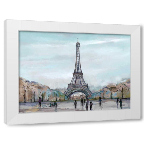 Watercolour Sketch Book Paris White Modern Wood Framed Art Print by Art Atelier Alliance